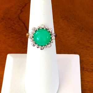 Anzie Dew Drop Etoile Chrysophase Ring